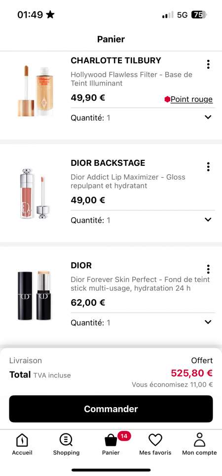 Photo de Homme pour valider mon panier Sephora